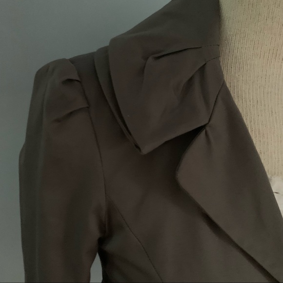 LOFT peplum blazer w/ portrait collar taupe jacket - Picture 11 of 16